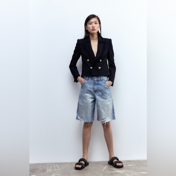 Zara Rhinestone Flat Sandals Size 10 - Picture 7 of 7